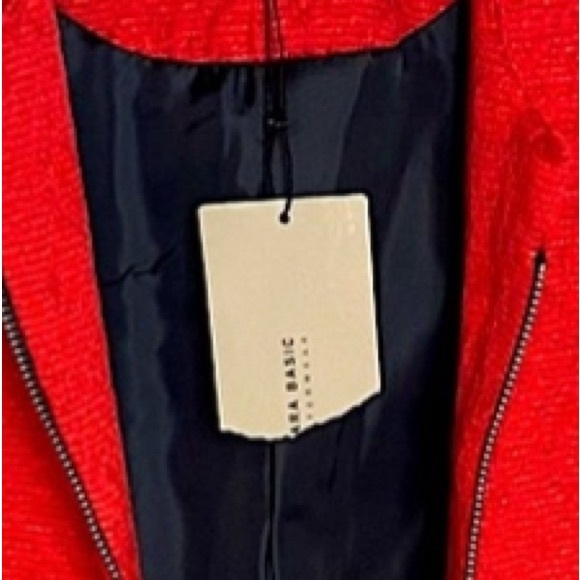 ZARA Women’s Long Line Blazer Size M Lipstick Red Minimalist Contemporary Chic - Picture 7 of 7
